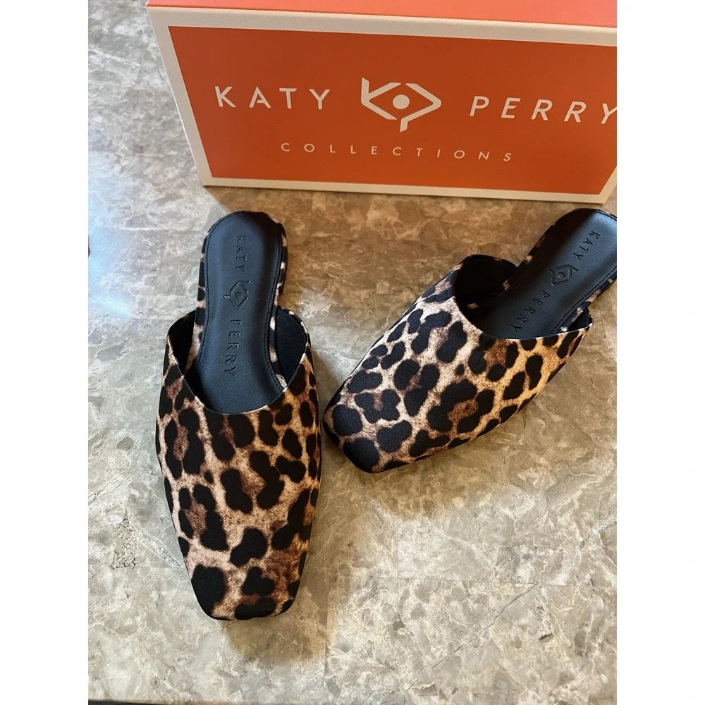 NIB Katy Perry Collections Evie Mule Leopard Print Size 8.5 NEW Slide Shoe Women